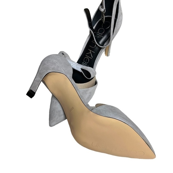 NWT Calvin Klein Grey Suede Pumps 9.5 - Picture 4 of 6